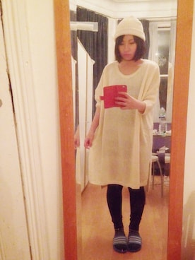 「MONKI（モンキ）のアイテム（ドレス）」を使った、mayerさん（レディース・154cm）の秋コーディネート