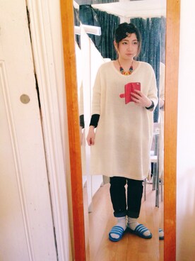 「MONKI（モンキ）のアイテム（ドレス）」を使った、mayerさん（レディース・154cm）の冬コーディネート