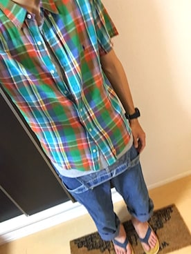 「雨」｜「アイテム（サロペット/オーバーオール）」を使った、nursemanさん（メンズ・185cm）の夏コーディネート