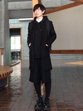 「PARADOX（パラドックス）のアイテム（チェスターコート）」を使った、satさん（メンズ・170cm）の春コーディネート
