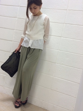 「アイテム（ネックレス）」を使った、mayoさん（レディース・155cm）の春コーディネート