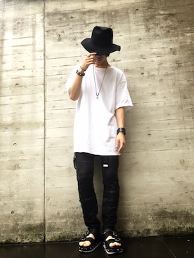 「F.E.A.Rのアイテム」を使った、KULO さん（メンズ・182cm）の夏コーディネート