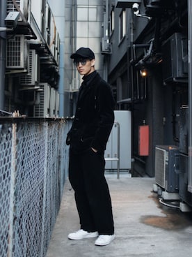 「MYne（マイン）のアイテム（シューズ）」を使った、KULO さん（メンズ・180cm）の冬コーディネート