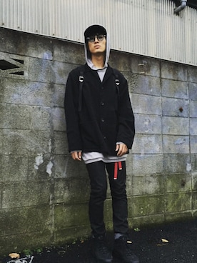 「スニーカーブーツ」｜「アイテム（その他）」を使った、KULO さん（メンズ・183cm）の冬コーディネート