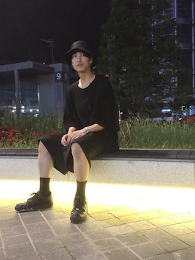 「LAD MUSICIAN（ラッドミュージシャン）のアイテム（帽子）」を使った、KULO さん（メンズ・180cm）の夏コーディネート