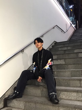 「MARITHE + FRANCOIS GIRBAUD（マリテフランソワジルボー）のアイテム（パンツ）」を使った、KULO さん（メンズ・180cm）の秋コーディネート