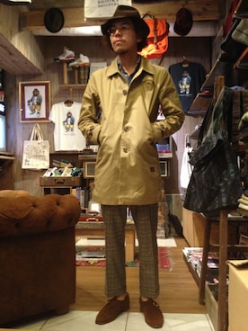「チェスター」｜「アイテム（トレンチコート）」を使った、Lafayette横浜店さん（メンズ・176cm）の秋コーディネート