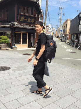 「n-s（ノース）のアイテム（帽子）」を使った、daikiさん（メンズ・180cm）の夏コーディネート