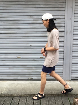 「bukht（ブフト）のアイテム（キャップ）」を使った、daikiさん（メンズ・180cm）の夏コーディネート