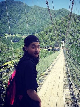 「n-s（ノース）のアイテム（帽子）」を使った、daikiさん（メンズ・180cm）の夏コーディネート