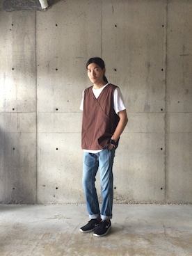 「アイテム（ベスト）」を使った、daikiさん（メンズ・180cm）の夏コーディネート