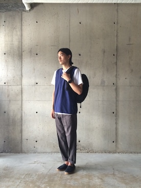 「アイテム（ベスト）」を使った、daikiさん（メンズ・180cm）の夏コーディネート