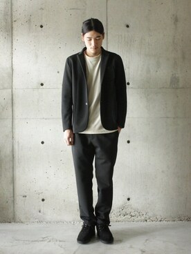 「N.HOOLYWOOD（N.ハリウッド）のアイテム（ブーツ）」を使った、daikiさん（メンズ・180cm）の冬コーディネート