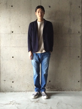 「Curly（カーリー）のアイテム（テーラードジャケット）」を使った、daikiさん（メンズ・180cm）の冬コーディネート