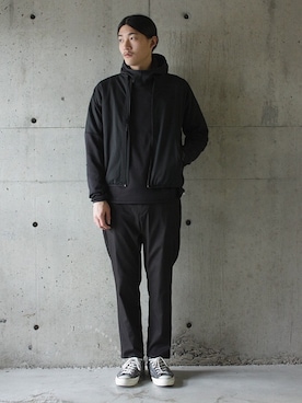 「N.HOOLYWOOD」｜「アイテム（ノーカラージャケット）」を使った、daikiさん（メンズ・180cm）の冬コーディネート