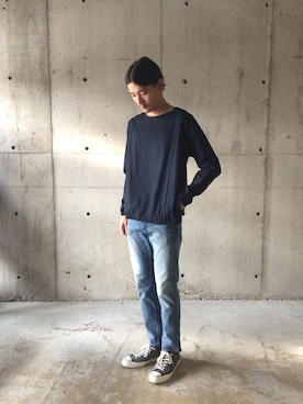 「N.HOOLYWOOD（N.ハリウッド）のアイテム（スウェット）」を使った、daikiさん（メンズ・180cm）の冬コーディネート