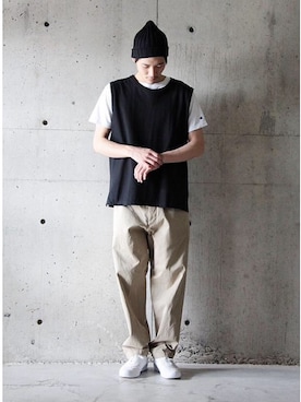 「アイテム（ベスト）」を使った、daikiさん（メンズ・180cm）の春コーディネート