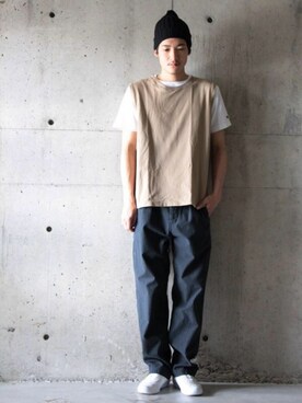 「アイテム（ベスト）」を使った、daikiさん（メンズ・180cm）の春コーディネート