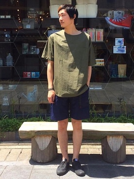 「BASISBROEK（バシスブルック）のアイテム（Tシャツ/カットソー）」を使った、daikiさん（メンズ・180cm）の春コーディネート
