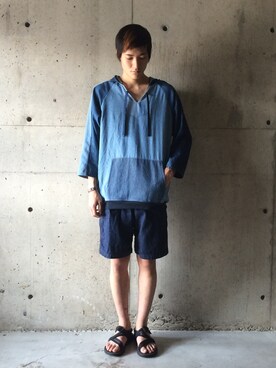 「N.HOOLYWOOD（N.ハリウッド）のアイテム（サンダル）」を使った、daikiさん（メンズ・180cm）の春コーディネート