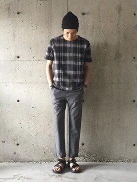 「N.HOOLYWOOD（N.ハリウッド）のアイテム（サンダル）」を使った、daikiさん（メンズ・180cm）の春コーディネート