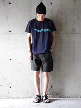 「N.HOOLYWOOD（N.ハリウッド）のアイテム（サンダル）」を使った、daikiさん（メンズ・180cm）の夏コーディネート