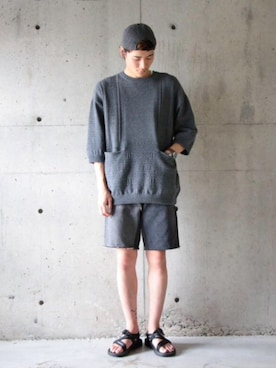 「N.HOOLYWOOD（N.ハリウッド）のアイテム（サンダル）」を使った、daikiさん（メンズ・180cm）の夏コーディネート