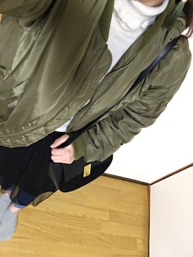 「RETRO GIRL（レトロガール）のアイテム（ミリタリージャケット）」を使った、りあん♪さん（レディース・154cm）の秋コーディネート