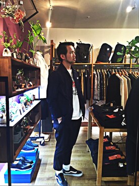 「SASQUATCHfabrix.（サスクワァッチファブリックス）のアイテム（トップス）」を使った、KEISUKE さん（メンズ・173cm）の春コーディネート