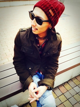「SCOTCH & SODA（スコッチ アンド ソーダ）のアイテム（ミリタリージャケット）」を使った、YUJIRO.Kさん（メンズ・156cm）の秋コーディネート