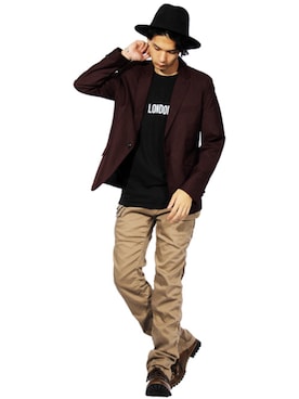 「８(eight)（エイト）のアイテム（テーラードジャケット）」を使った、8(eight)さん（メンズ・175cm）の夏コーディネート