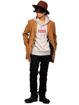 「８(eight)（エイト）のレザー ブレスレット 革 皮 バングル（バングル/リストバンド）」を使った、8(eight)さん（メンズ・175cm）の秋コーディネート