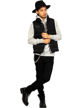 「８(eight)（エイト）のレザー ブレスレット 革 皮 バングル（バングル/リストバンド）」を使った、8(eight)さん（メンズ・175cm）の秋コーディネート