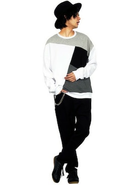 「８(eight)（エイト）のレザー ブレスレット 革 皮 バングル（バングル/リストバンド）」を使った、8(eight)さん（メンズ・175cm）の冬コーディネート