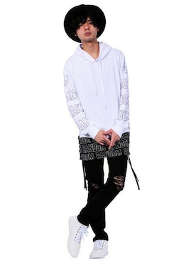 「パーカー 白」｜8(eight)さん（メンズ・175cm）の冬コーディネート