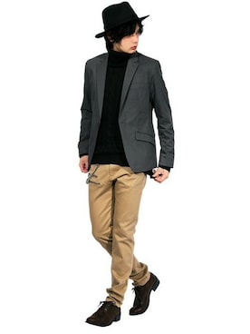 「８(eight)（エイト）のアイテム（テーラードジャケット）」を使った、8(eight)さん（メンズ・175cm）の冬コーディネート