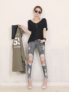 「アイテム（その他）」を使った、DaBaGIRLさん（レディース・165cm・20代）の春コーディネート