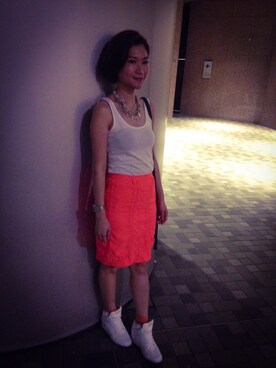 「RANDOM（ランダム）のアイテム」を使った、Carol Yipさん（レディース・157cm）の夏コーディネート
