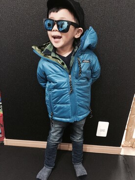 「アイテム（ナイロンジャケット）」を使った、nisefanyさん（キッズ・90cm）の秋コーディネート