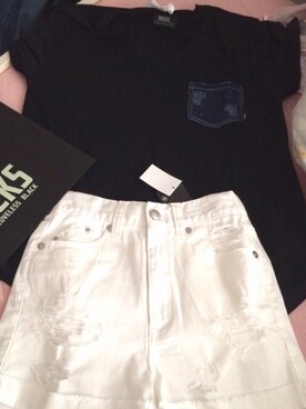 「BACKS（バックス）のアイテム（パンツ）」を使った、はなさん（レディース・159cm）の夏コーディネート