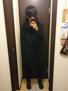 「COMME CA ISM（コムサイズム）のアイテム（その他アウター）」を使った、寝ずねずみさん（メンズ・174cm）の冬コーディネート
