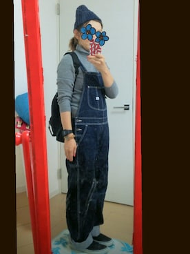 「SHIPS（シップス）のアイテム（オールインワン・サロペット）」を使った、Mmm-さん（レディース・156cm）の秋コーディネート