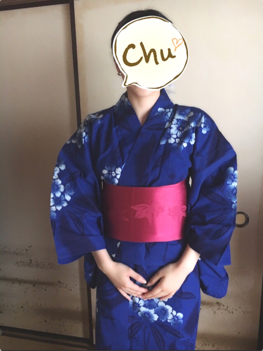 「浴衣、アーカー(AHKAH)、古典柄、夏休み、花火、花火大会、納涼船、お祭り、ブルー系、帯」｜「AHKAHのアイテム（ピアス（両耳用）、シルバー系）」を使った、mizuhoさん（レディース・154cm）の夏コーディネートの1枚目の写真