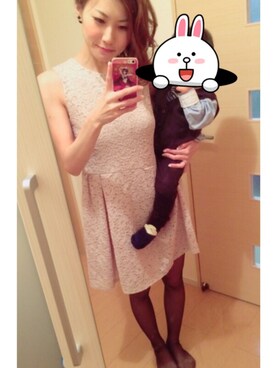 「不明のアイテム（ワンピース、ベージュ系）」を使った、chanmadoさん（レディース・158cm）の春コーディネート