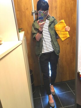 「Simplicite（サンプリシテ）のアイテム（ブルゾン）」を使った、Acoさん（レディース・157cm）の夏コーディネート