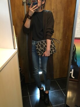「無地党」｜「アイテム（ブーティ）」を使った、Acoさん（レディース・157cm）の秋コーディネート
