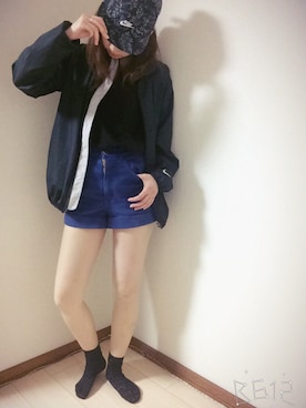 「韓国」｜「アイテム（ナイロンジャケット）」を使った、mia.さん（レディース・165cm）の夏コーディネート