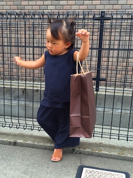 「GLOBAL WORK（グローバルワーク）のアイテム（オールインワン・サロペット）」を使った、NAさん（キッズ・80cm）の夏コーディネート