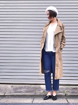 「Lee×Cher（リー×シェル）のアイテム」を使った、mayu.tさん（レディース・155cm）の秋コーディネート