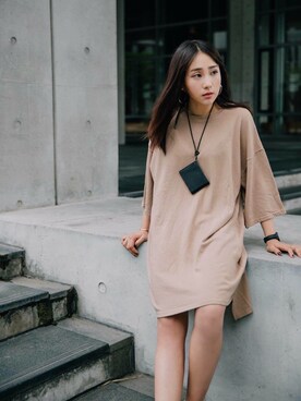 「アイテム（その他トップス、ブラウン系）」を使った、Yuanyuan Loさん（レディース・162cm）の秋コーディネート